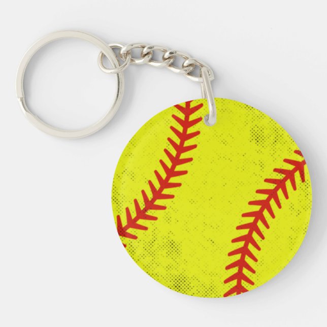 Porte-clefs Retro Athletic Softball Fastpitch Game Day Style (Devant)