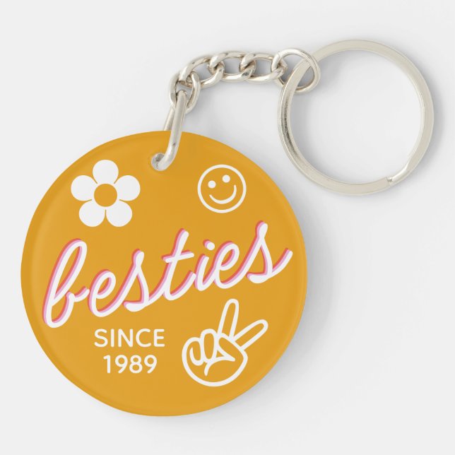 Porte-clefs Retro Besties - Amitié photo (Dos)