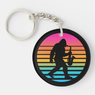 Porte-clefs Rétro Bigfoot Saxophone Coucher de soleil