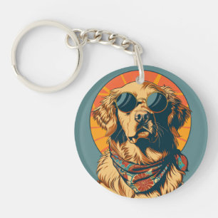 Porte-clefs Retro Chien Keep on Barkin Porte - clé