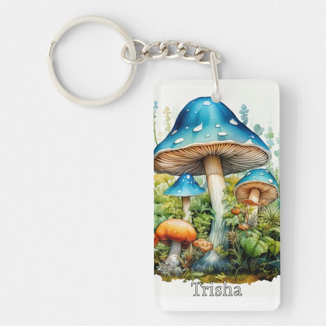 Porte-clefs Retro Custom Monogram Psychedelic Mushroom (Devant)