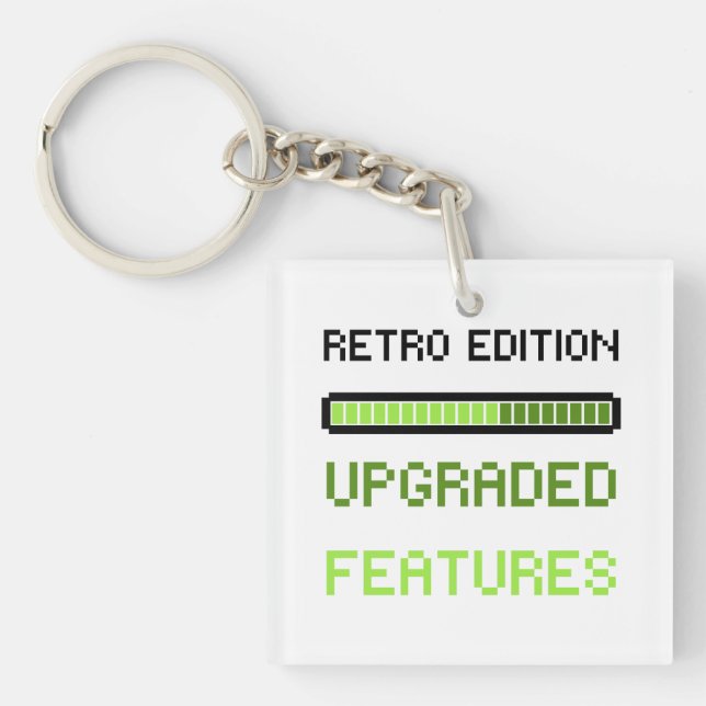 Porte-clefs Retro Edition Upgraded Features Pixel Art Gaming  (Devant)