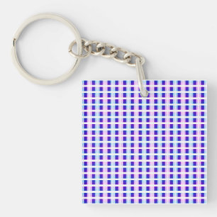 Porte-clefs rétro électrique rayé bleu & violet