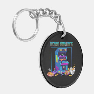 Porte-clefs Retro Gamer's Fuel & Fun   Arcade Pixel Art 8-Bit