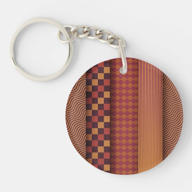 Porte-clefs Retro Geometric Midcentury Pattern (Devant)