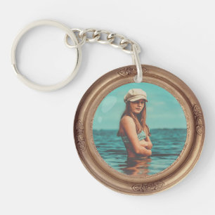 Porte-clefs Retro Golden élégant Portrait