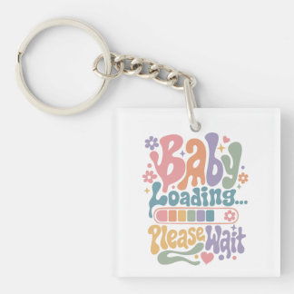 Porte-clefs Rétro Groovy Bébé Chargement Veuillez Patienter Ma