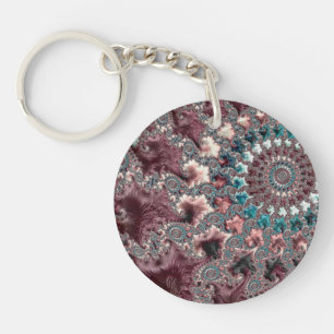 Porte-clefs Rétro Groovy Éclectique Bohémien Spirale Fractale