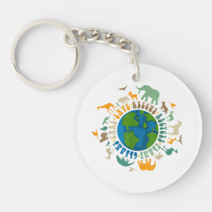 Porte-clefs Rétro Groovy Sauver Abeilles Secourir Animaux Recy