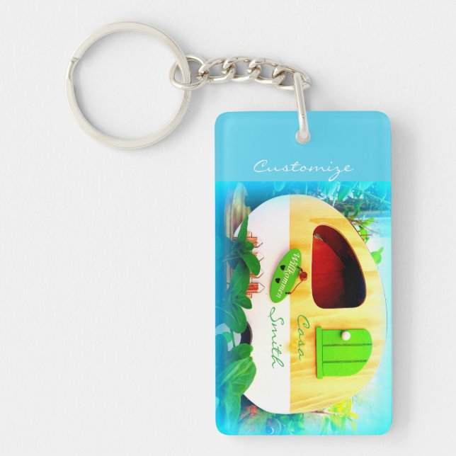 Porte-clefs Rétro maison customisée Thunder_Cove de campeur (Devant)