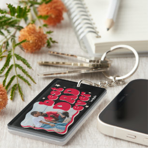 Porte-clefs Retro Meilleur papa Jamais Photo Keepsaké