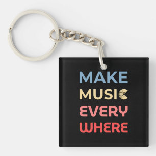 Porte-clefs Retro Music Lover Cadeau - Faites de la musique pa