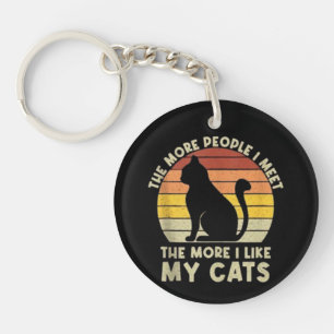 Porte-clefs Rétro Plus je rencontre de gens, plus j'aime mon c
