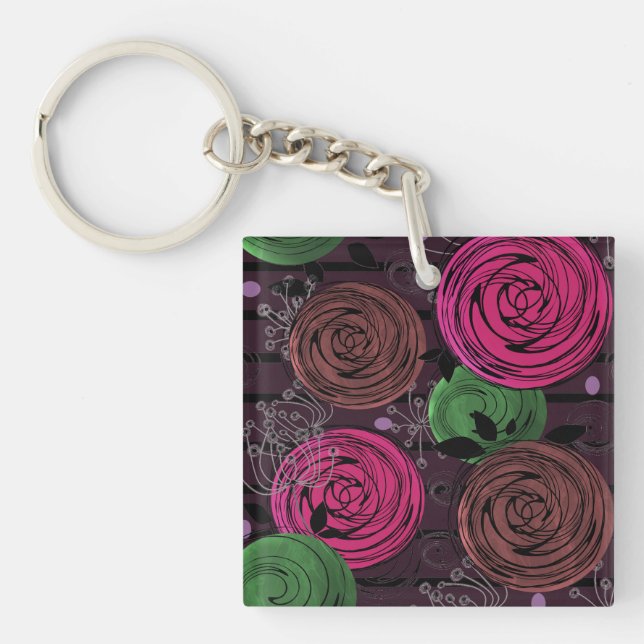 Porte-clefs Rétro, rustique, folk (Devant)