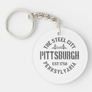 Porte-clefs Retro Steel City Pittsburgh Pennsylvania Yinz vint