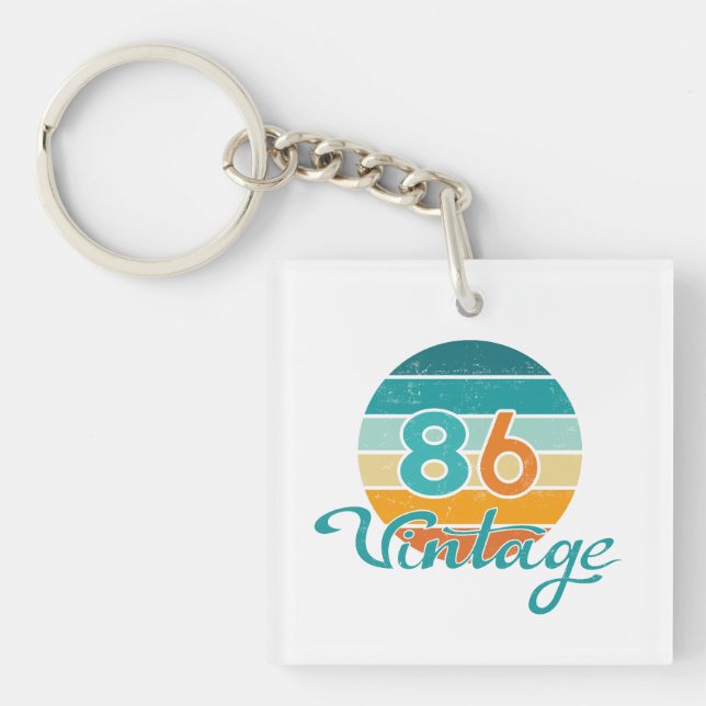 Porte-clefs Retro Sunset 86 Vintage Distressed (Devant)