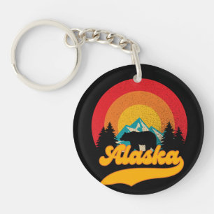 Porte-clefs Retro Sunset Alaska Juneau Bear Mountains Wild AK