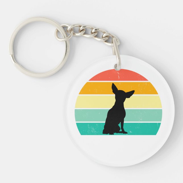 Porte-clefs Retro Sunset Chihuahua (Devant)