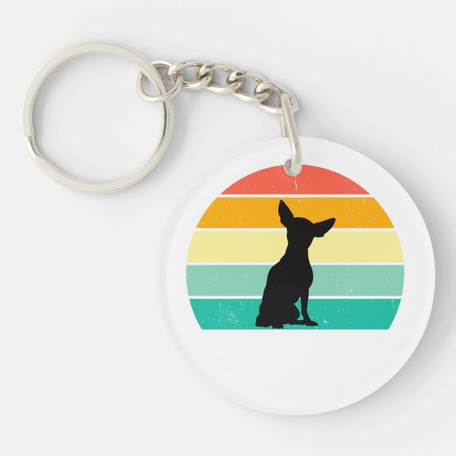 Porte-clefs Retro Sunset Chihuahua (Devant)