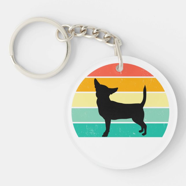 Porte-clefs Retro Sunset Chihuahua (Devant)