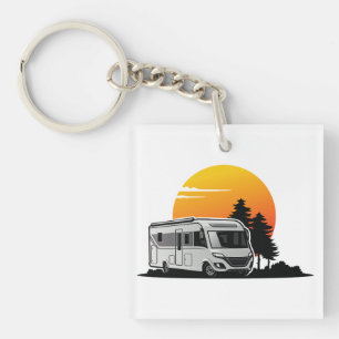 Porte-clefs Retro Sunset RV Motorhome Propriétaire Cadeau, voi