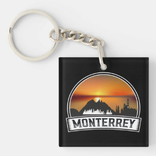 Porte-clefs Retro Vintage Monterrey Mexico Sunset Cityscape