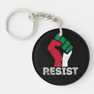 Porte-clefs Retro Vintage Resist Palestine drapeau de poing Li