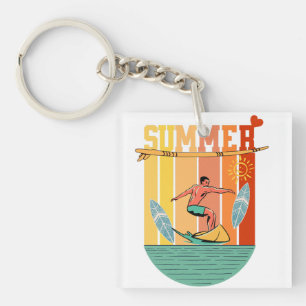 Porte-clefs Retro Vintage Summer Surfing