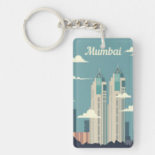Porte-clefs retro voyage vintage souvenir mumbai india