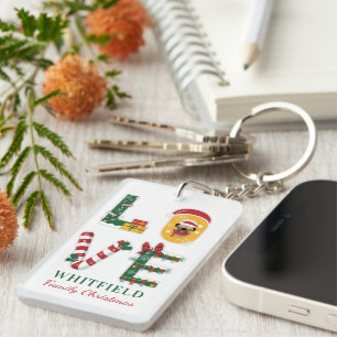 Porte-clefs Réunion de famille de Noël Cadeau personnalisé