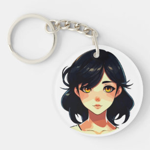 Porte-clefs Rêve d'anime romantique : Beauté aux cheveux bleus