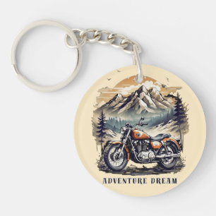 Porte-clefs Rêve d'aventure : Tour à vélo sur les routes légen