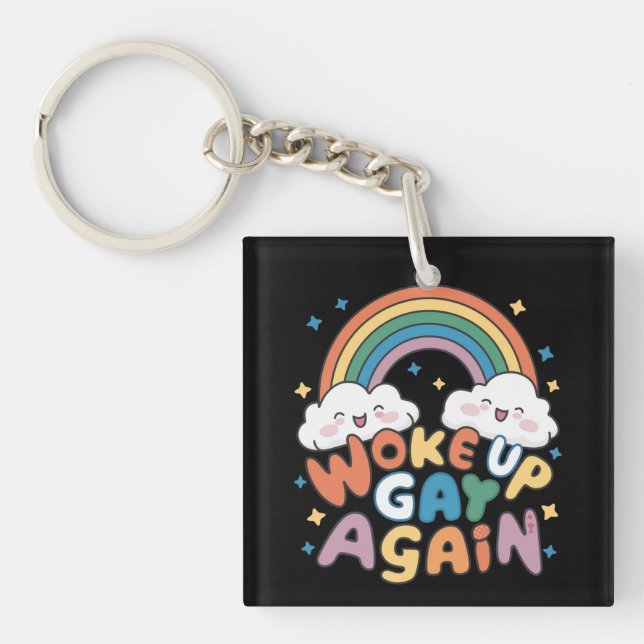 Porte-clefs Réveillé Gay de nouveau LGBT Pride Mois Super (Devant)