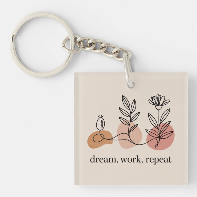 Porte-clefs Rêver. Travailler. Répéter (Devant)