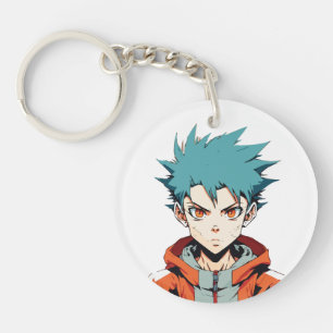 Porte-clefs Rêves d'anime : Garçon d'anime de manga aux cheveu