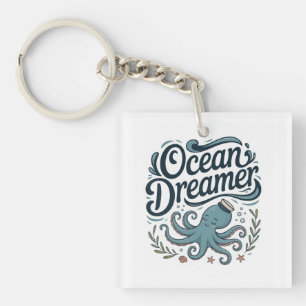 Porte-clefs Rêveur Océanique Petit Poulpe Mignon avec Élément