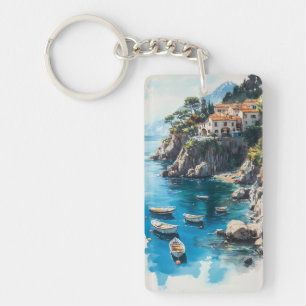 Porte-clefs Rêveuse Côte d'Amalfi : Conception de peinture à l