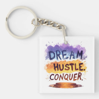 Porte-clefs Rêvez. Hustle. Conquérir. - Typographie motivation