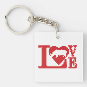 Porte-clefs Rhinoceros Love