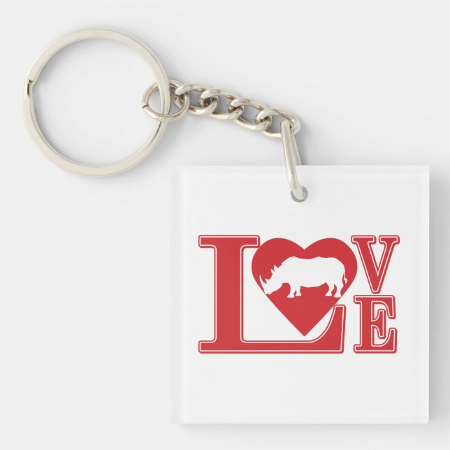 Porte-clefs Rhinoceros Love (Devant)