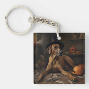 Porte-clefs Rhodesian Ridgeback Citrouilles Halloween effrayan