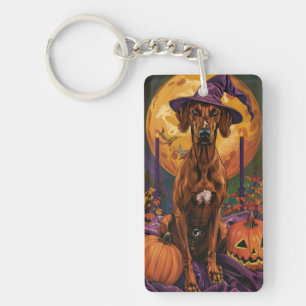 Porte-clefs Rhodésien Ridgeback Chien Sorcière d'Halloween Cit