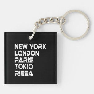 Porte-clefs Riesa New York Londres Tokyo Paris