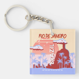 Porte-clefs Rio de Janeiro Brésil Travel Art Retro Poster