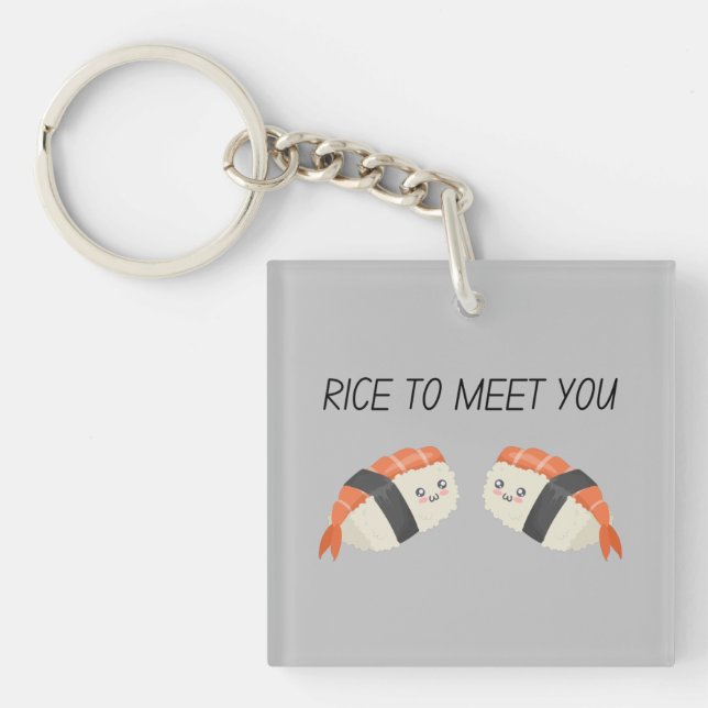 Porte-clefs Riz Pour Vous Rencontrer T-Shirt Kawaii Sushi (Devant)