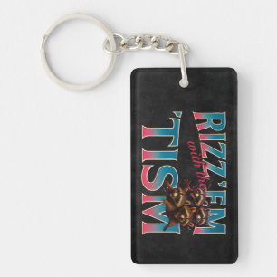 Porte-clefs Rizz Em avec le Tism Meme Autisme Drôle Raton Lave