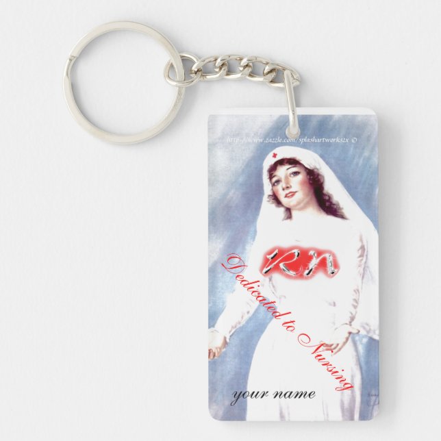 Porte-clefs " Rn dédié aux soins infirmiers" (Devant)