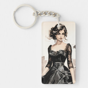 Porte-clefs Robe noire vintage - LBD