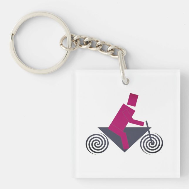 Porte-clefs Robot, Conduisant, Vélo (Devant)