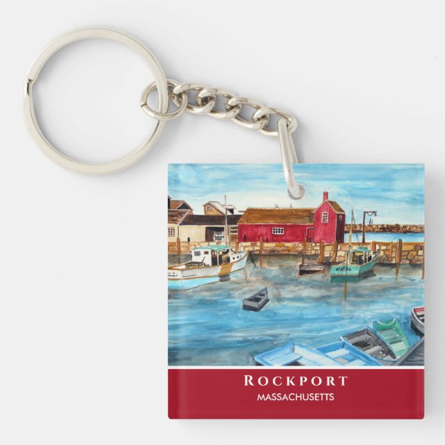 Porte-clefs Rockport Harbour Massachusetts Nouvelle-Angleterre (Devant)